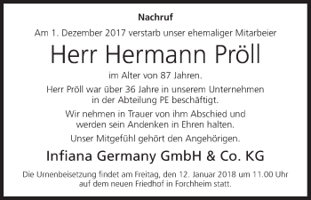 Anzeige von Hermann Pröll von MGO