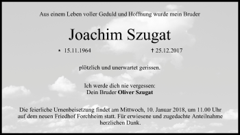 Anzeige von Joachim Szugat von MGO