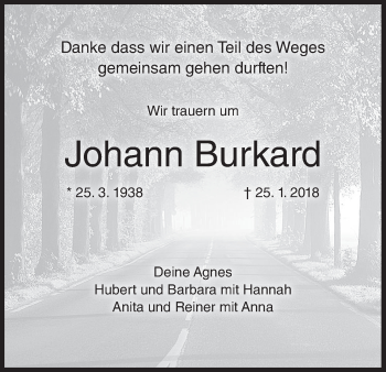 Anzeige von Johann Burkard von MGO