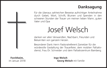 Anzeige von Josef Welsch von MGO