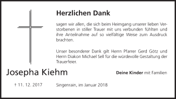 Anzeige von Josepha Kiehm von MGO