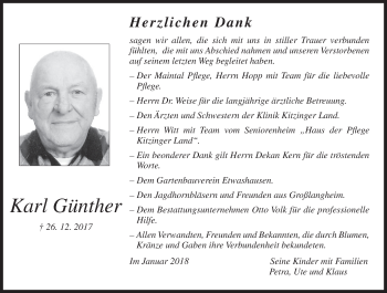 Anzeige von Karl Günther von MGO