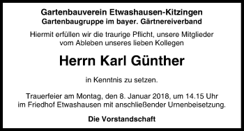 Anzeige von Karl Günther von MGO