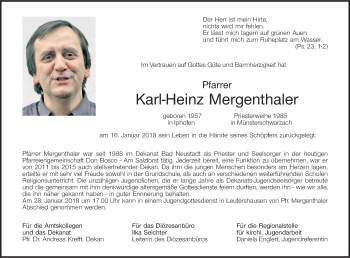Anzeige von Karl-Heinz Mergenthaler von MGO
