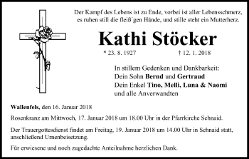 Anzeige von Kathi Stöcker von MGO