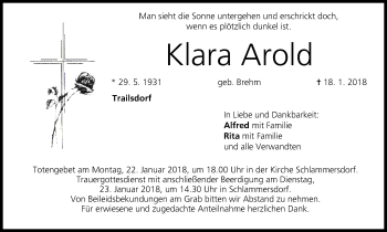 Anzeige von Klara Arold von MGO