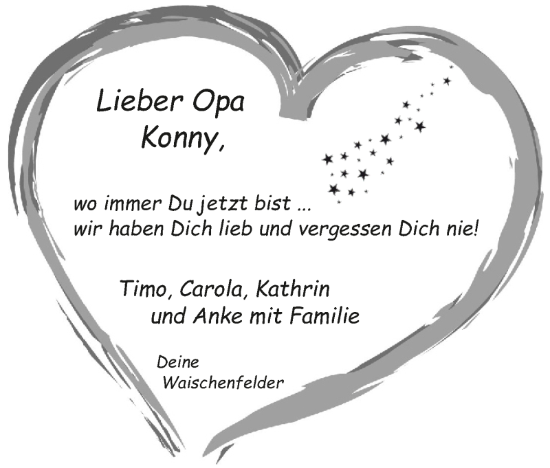  Traueranzeige für Konrad Konny Kaul vom 17.01.2018 aus MGO