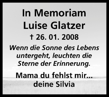Anzeige von Luise Glatzer von MGO