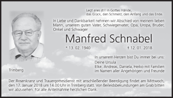 Anzeige von Manfred Schnabel von MGO