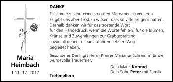 Anzeige von Maria Heimbach von MGO