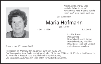Anzeige von Maria Hofmann von MGO