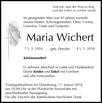 Anzeige von Maria Wichert von MGO