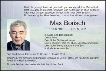 Anzeige von Max Borisch von MGO