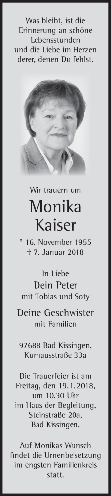 Anzeige von Monika Kaiser von MGO