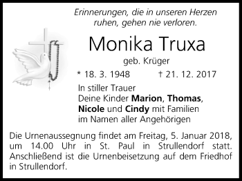 Anzeige von Monika Truxa von MGO