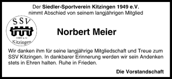 Anzeige von Norbert Meier von MGO