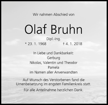 Anzeige von Olaf Bruhn von MGO