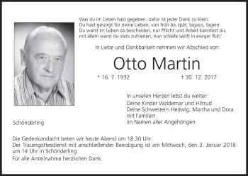 Anzeige von Otto Martin von MGO