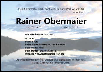 Anzeige von Rainer Obermaier von MGO