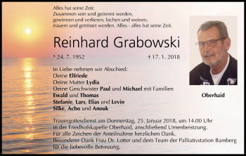 Anzeige von Reinhard Grabowski von MGO