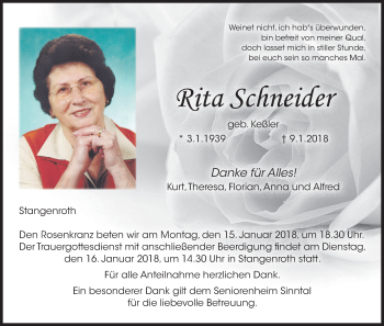 Anzeige von Rita Schneider von MGO