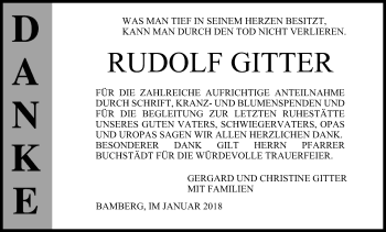 Anzeige von Rudolf Gitter von MGO