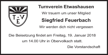 Anzeige von Siegfried Feuerbach von MGO