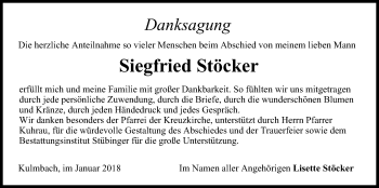 Anzeige von Siegfried Stöcker von MGO
