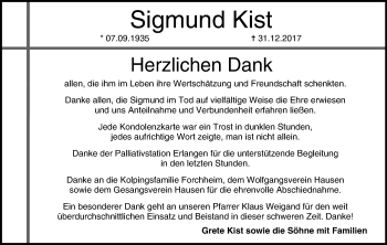 Anzeige von Sigmund Kist von MGO