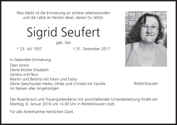 Anzeige von Sigrid Seufert von MGO