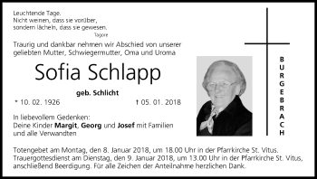 Anzeige von Sofia Schlapp von MGO