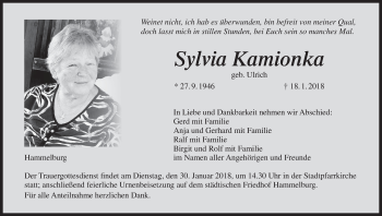 Anzeige von Sylvia Kamionka von MGO