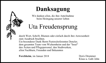 Anzeige von Uta Freudensprung von MGO