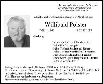 Anzeige von Willibald Polster von MGO