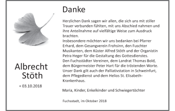 Anzeige von Albrecht Stöth von MGO