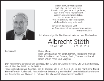 Anzeige von Albrecht Stöth von MGO