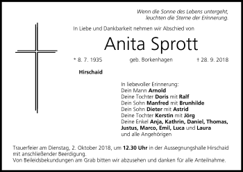 Anzeige von Anita Sprott von MGO