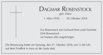 Anzeige von Dagmar Rosenstock von MGO
