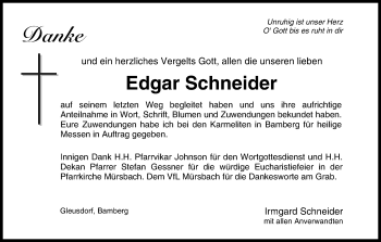 Anzeige von Edgar Schneider von MGO