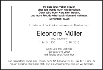 Anzeige von Eleonore Müller von MGO