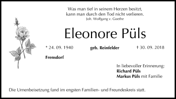 Anzeige von Eleonore Püls von MGO