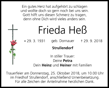Anzeige von Frieda Heß von MGO