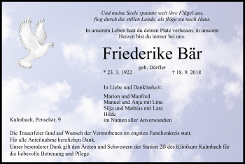 Anzeige von Friederike Bär von MGO