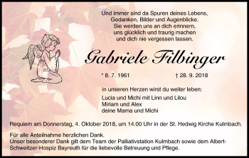 Anzeige von Gabriele Filbinger von MGO