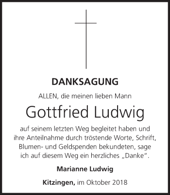 Anzeige von Gottfried Ludwig von MGO