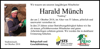 Anzeige von Harald Münch von MGO