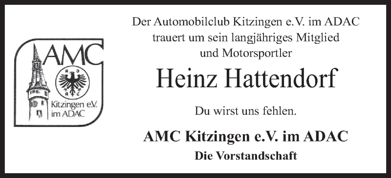  Traueranzeige für Heinz Hattendorf vom 02.10.2018 aus MGO