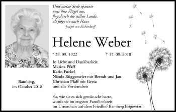 Anzeige von Helene Weber von MGO