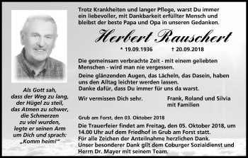 Anzeige von Herbert Rauschert von MGO