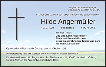 Anzeige von Hilde Angermüller von MGO